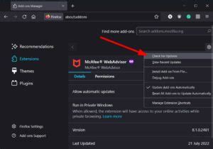mcafee firefox extension|webadvisor not in firefox add.
